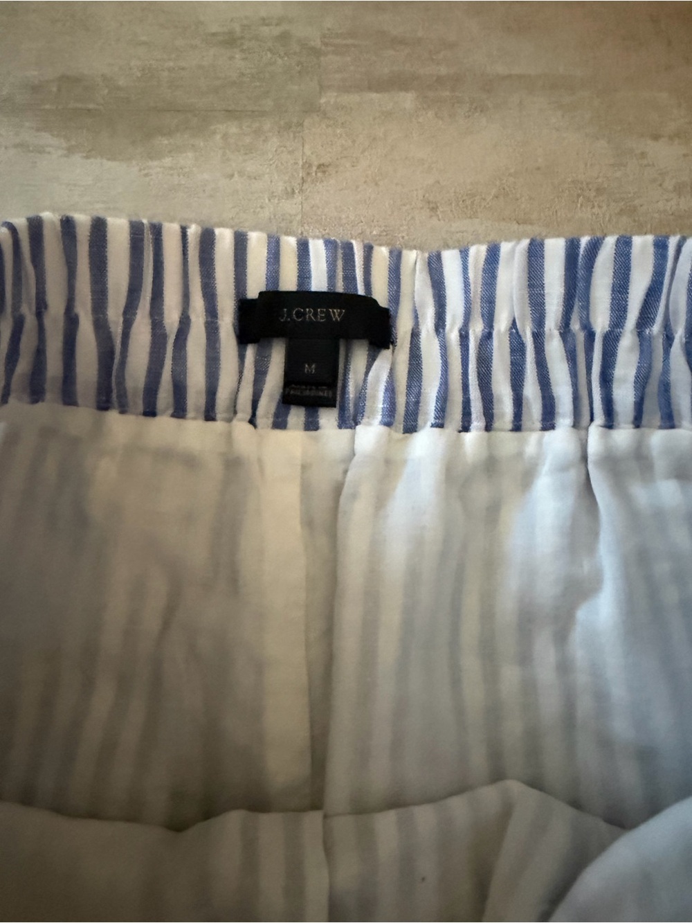 J.Crew | Blue & White Striped Linen Cotton Skirt - Coastal Preppy - Size Medium - Picture 4 of 6